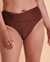 SANTEMARE TEXTURED High Waist Bikini Bottom Brown 01300133 - View1