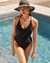 SANTEMARE TEXTURED Cross Back One-piece Swimsuit Black 01400014 - View1