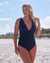 BEYOND CONTROL SOLID ESSENTIALS Plunge One-piece Swimsuit Black LXSE00825H - View1