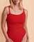 BLEU ROD BEATTIE BEHIND THE SEAMS One Shoulder One-piece Swimsuit Red RBSM22970 - View1