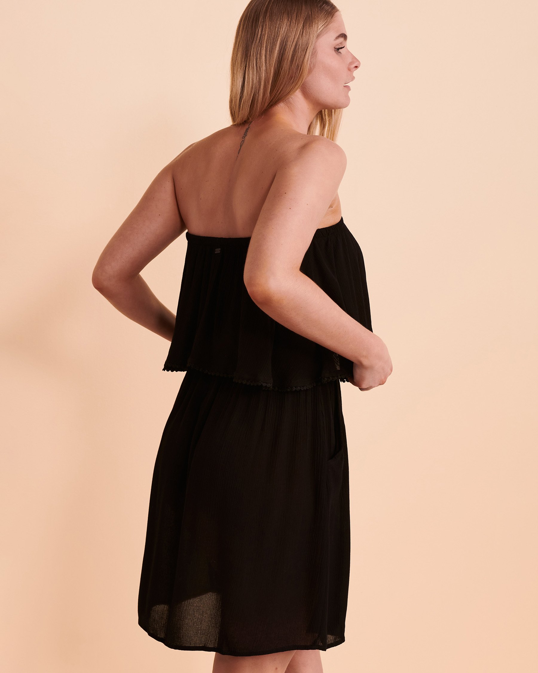TROPIK Sleeveless Dress with Pompoms Black 02300064 - View2