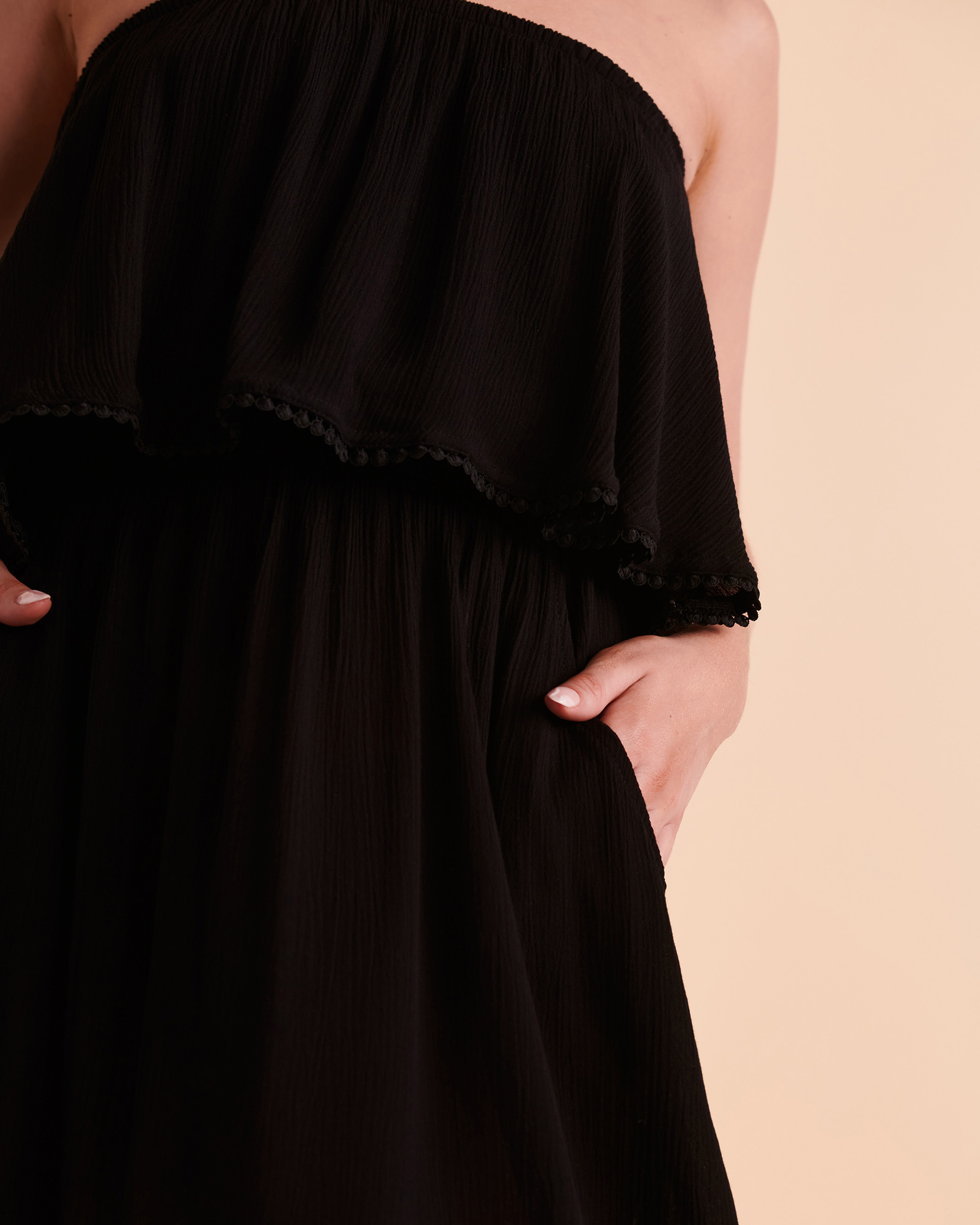 TROPIK Sleeveless Dress with Pompoms Black 02300064 - View3