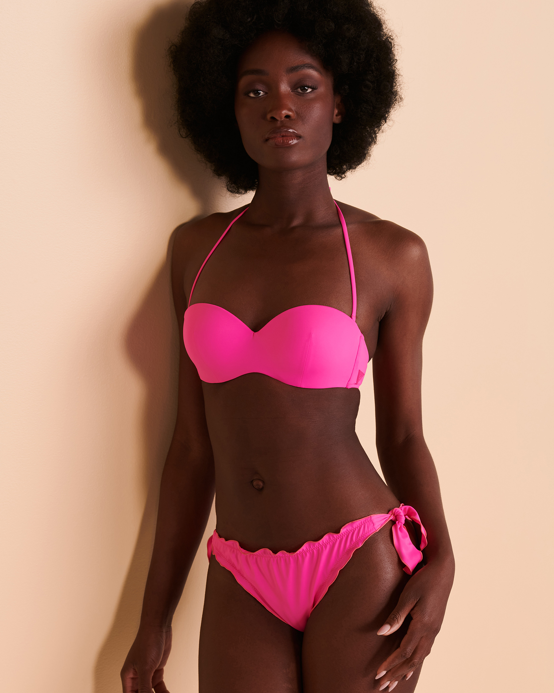 GUESS Push-up Bandeau Bikini Top Pink E2GJ52LY00K - View3