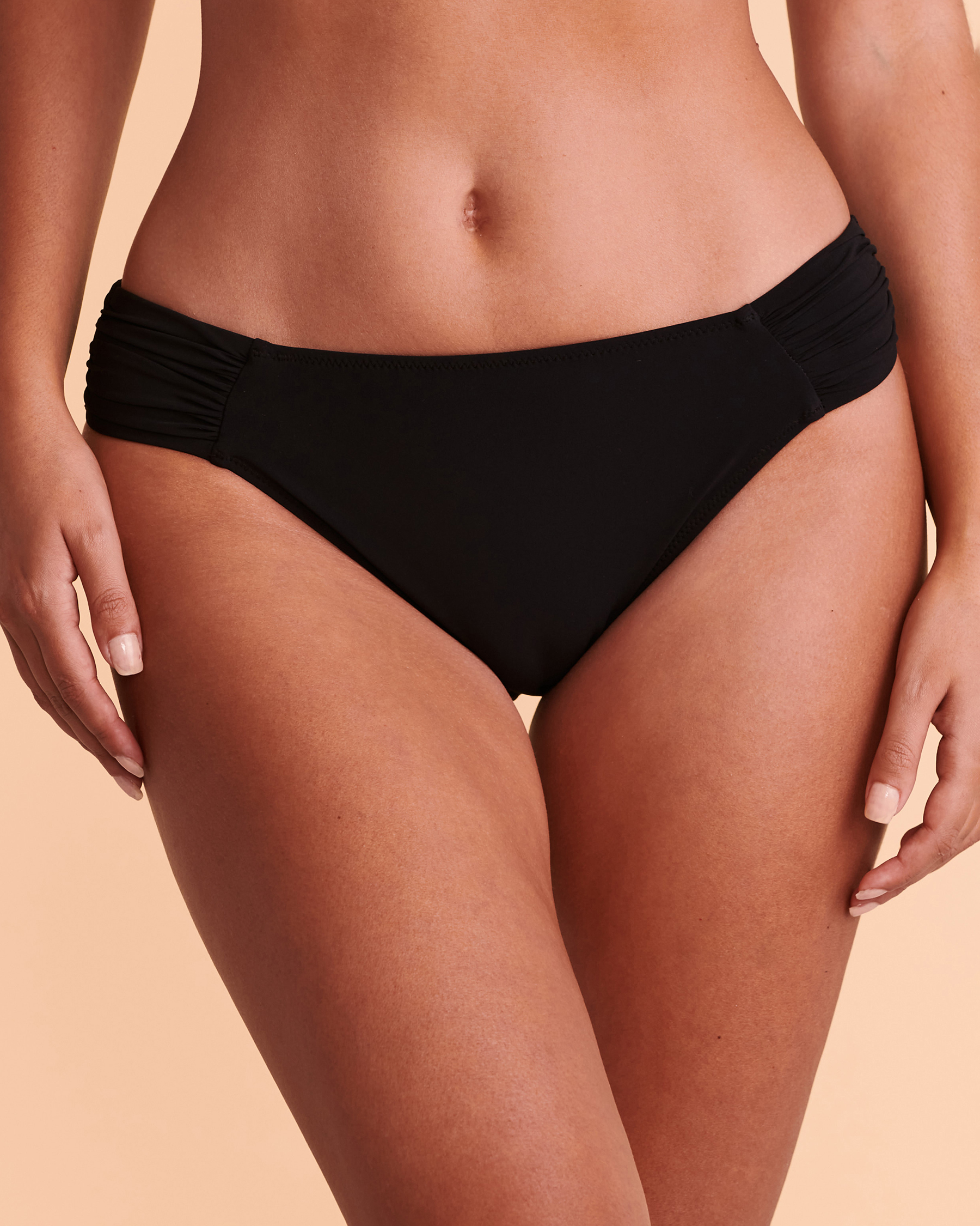 PROFILE Bas de bikini côtés plissés TUTTI FRUTTI Noir ETT-1P57 - Voir1