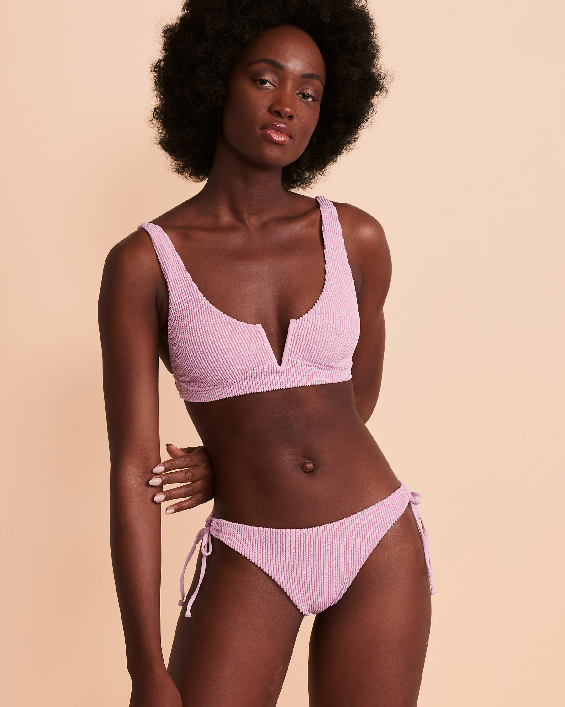 TROPIK TEXTURED Bralette Bikini Top Lavender 01100078 - View5