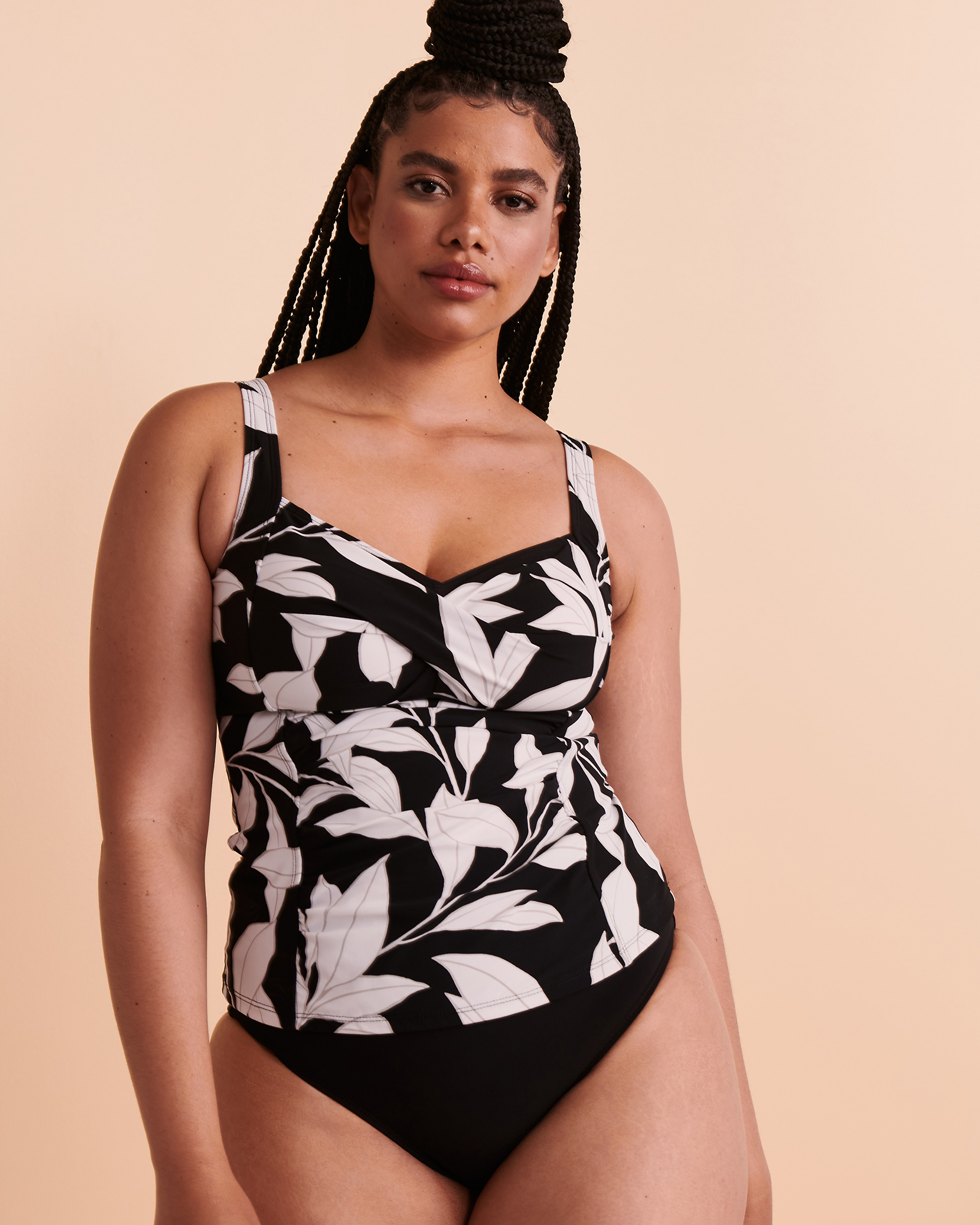 CHRISTINA ATRIUM IVY D Cup Twisted Tankini Top Black and white print 30AT5083 - View1