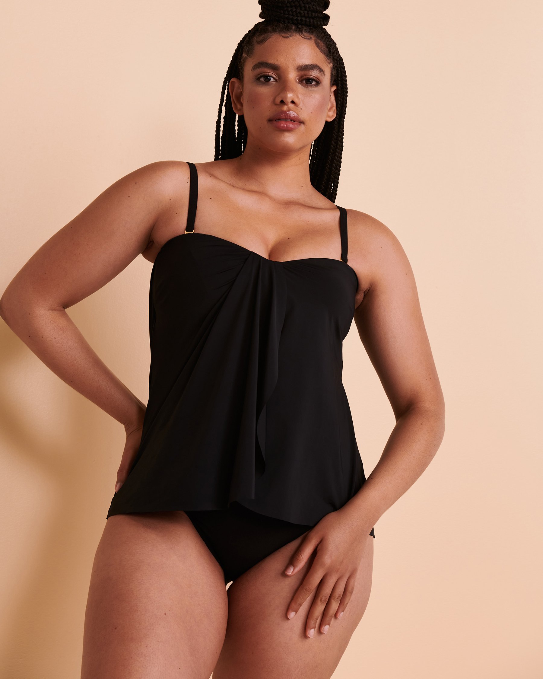 Bandeau Blouson Tankini Top