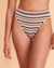 L*SPACE Bas de bikini jambe haute Frenchi OVER THE MOON Rayures OMFRB22 - View1