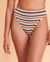L*SPACE Bas de bikini jambe haute Frenchi OVER THE MOON Rayures OMFRB22 - View1