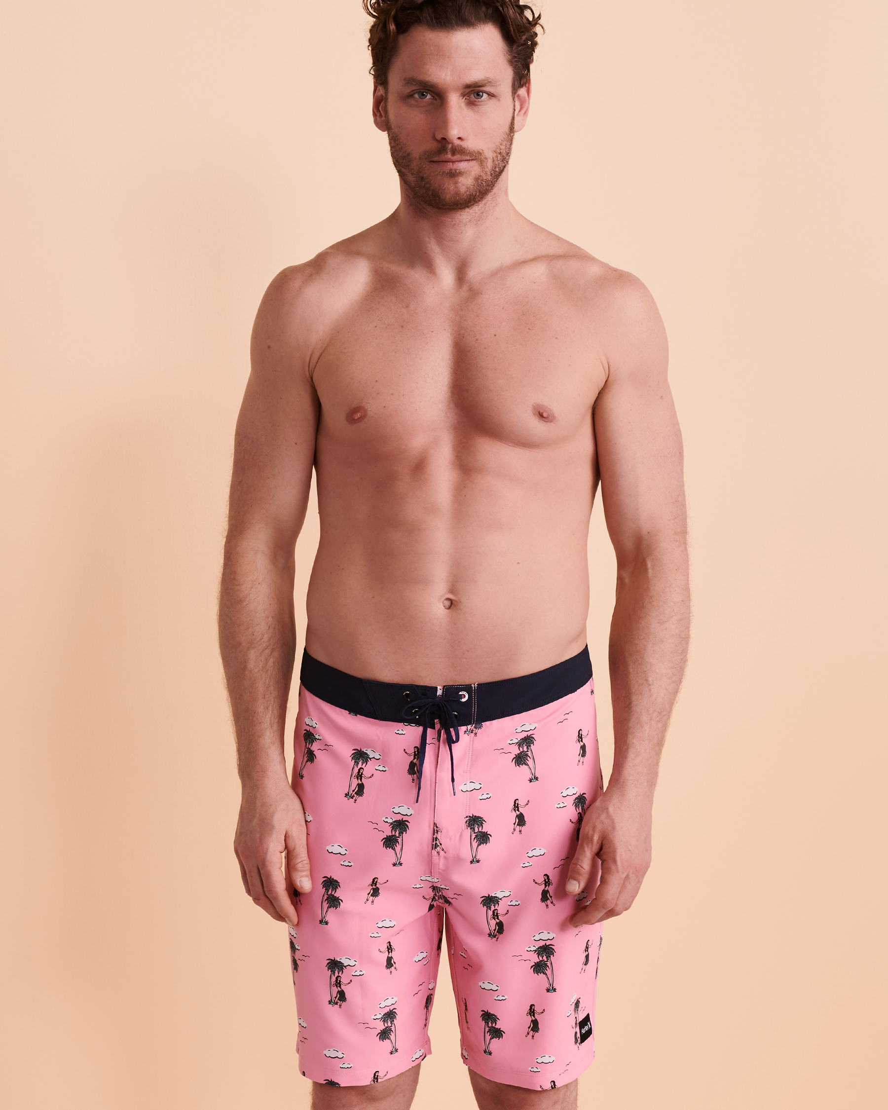 Pink hurley on sale swim trunks