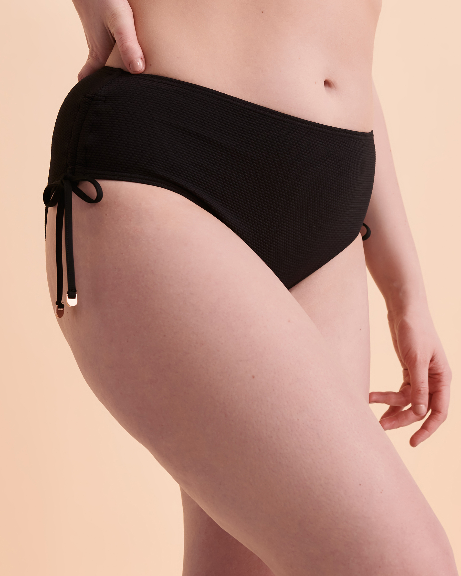 TURQUOISE COUTURE RENEW WAVE High Waist Bikini Bottom Black 01300115 - View6