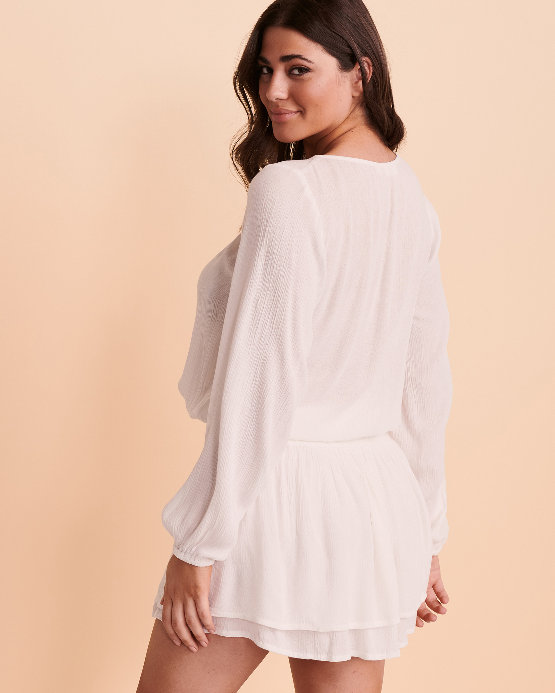 KOY RESORT MIAMI Long Sleeve Dress White K2277 - View2