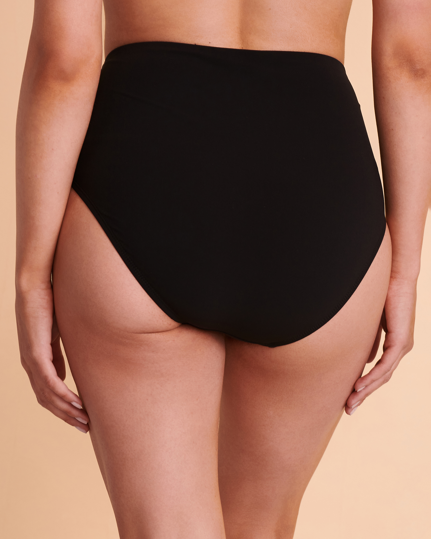 CHRISTINA SOLID Foldable Waistband Bikini Bottom Black 30ZZ3240 - View2