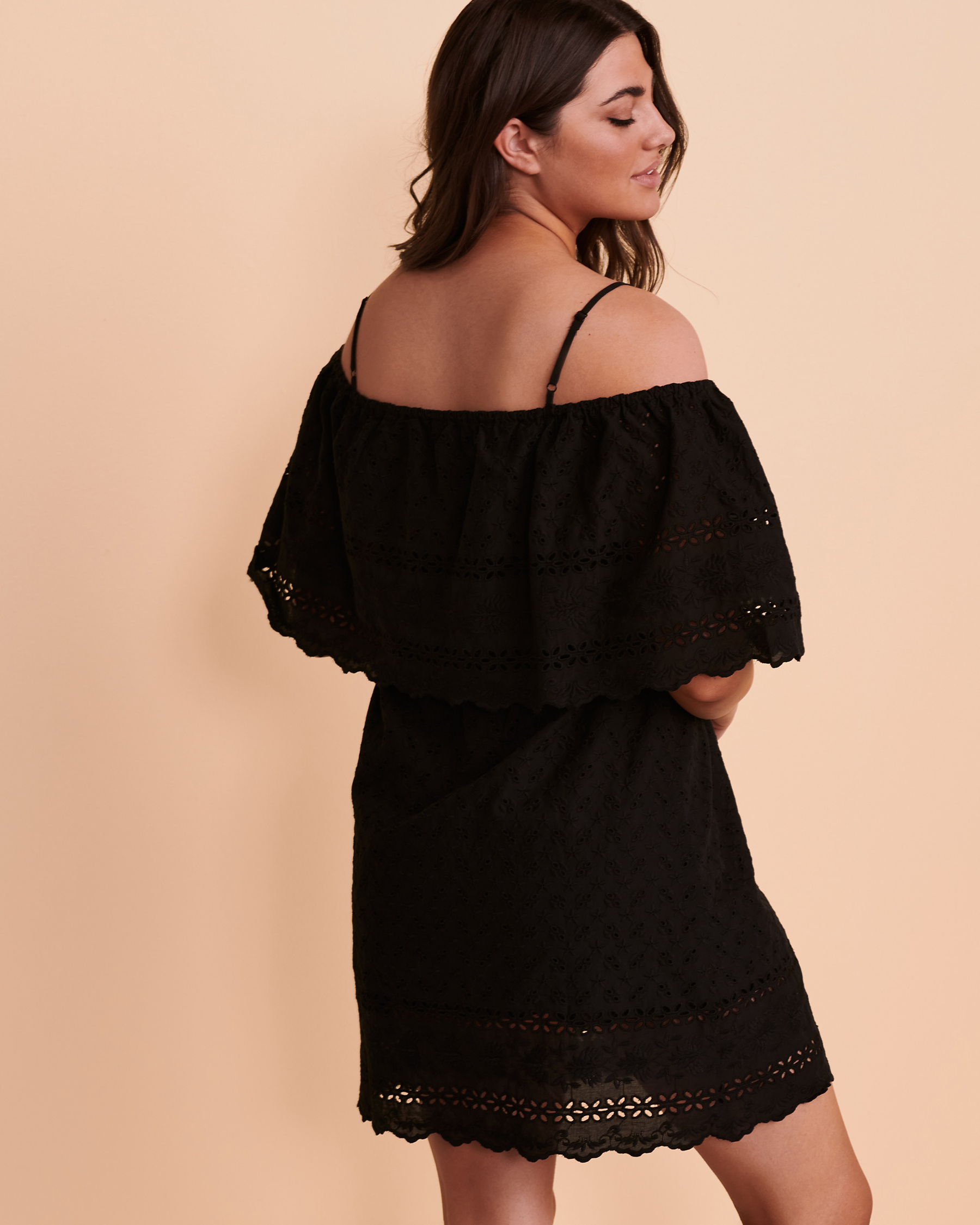 Eyelet off online the shoulder dress