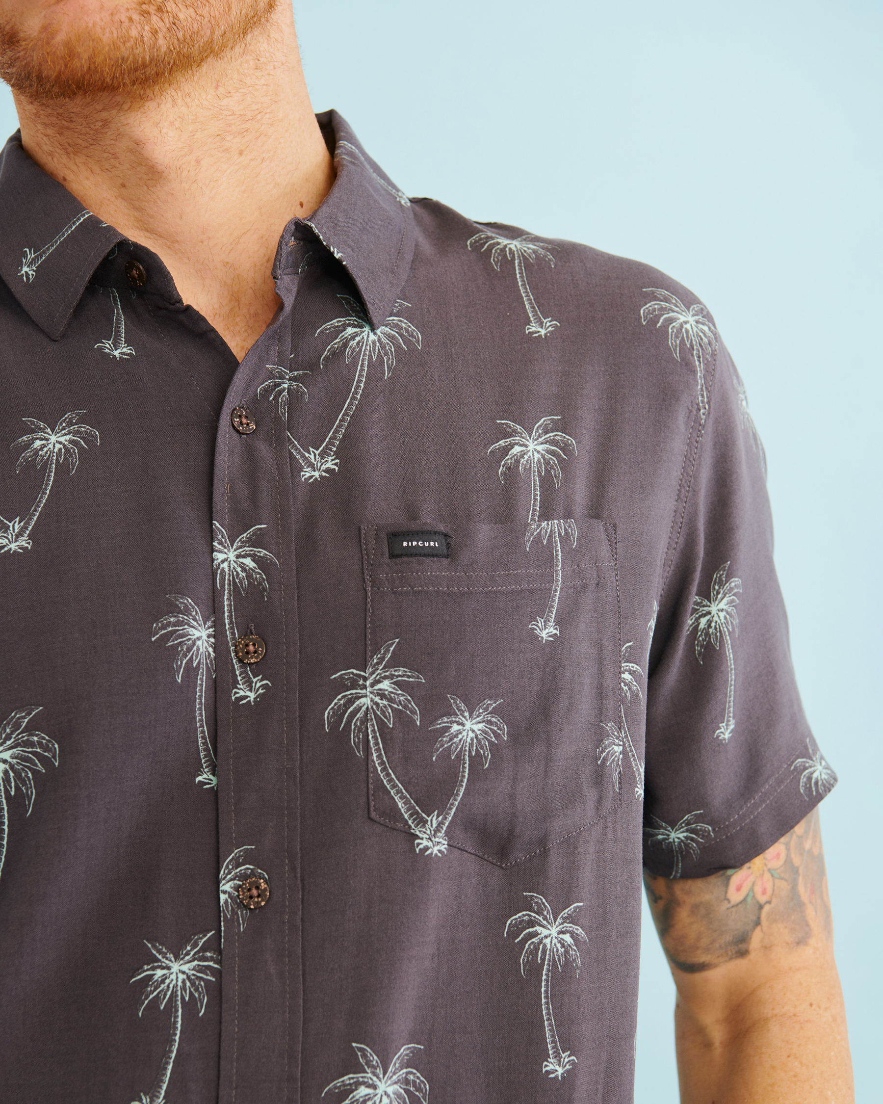 RIP CURL PARTY PACK Short Sleeve Shirt Palm trees CSHHS9 - View3