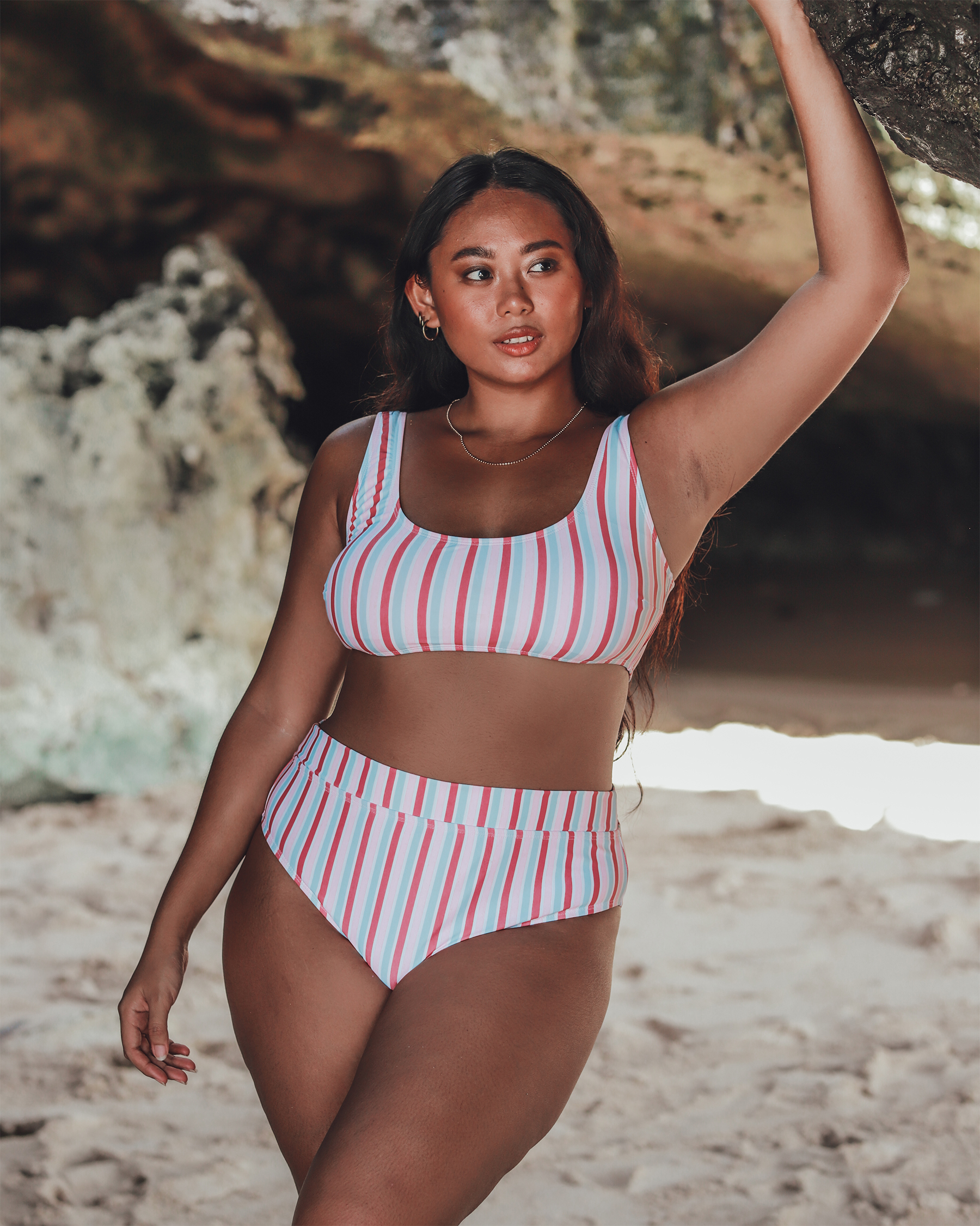 NANA PALM SPRINGS Genevieve Bralette Bikini Top Candy stripes NM119 - View1