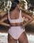 NANA PALM SPRINGS Genevieve High Waist Bikini Bottom Candy stripes NZ119 - View1