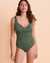 JANTZEN SOLID Wrap Over One-piece Swimsuit Forest green JZ21015M - View1