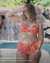 TURQUOISE COUTURE Sunset in Portofino Plunge Push-up Bikini Top White and red 01100347 - View1