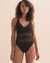 BLEU ROD BEATTIE Don't Mesh with Me V-neck One-piece Swimsuit Black RBDM23754 - View1