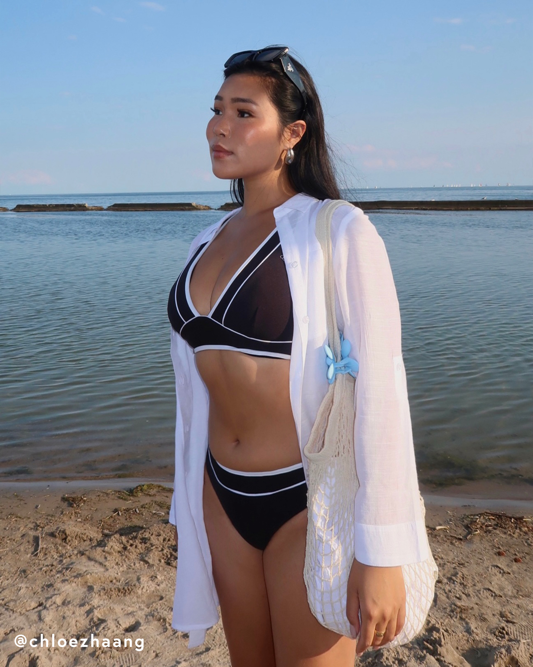 White on sale plunge bikini