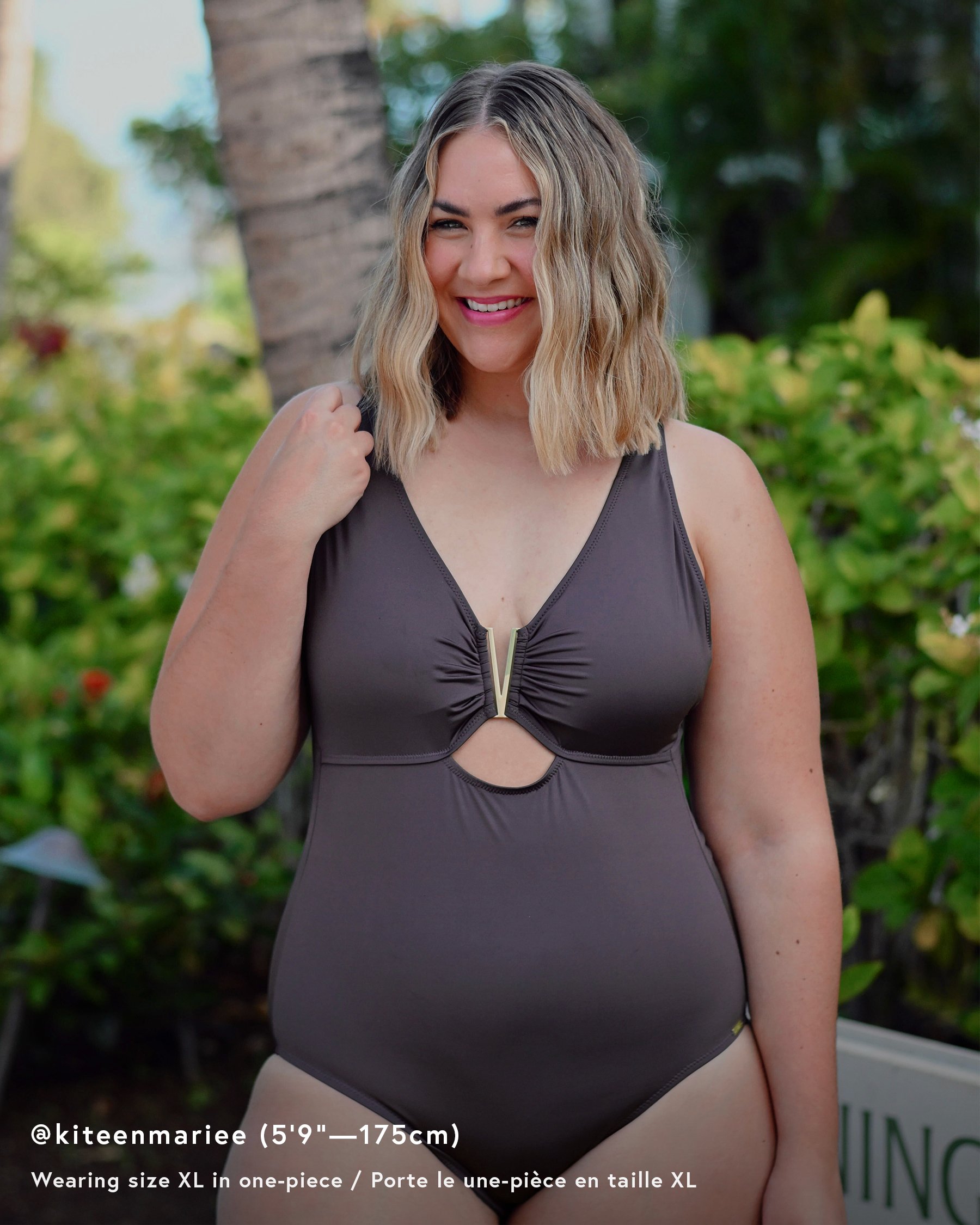 SANTEMARE Luxurious Night One-piece Swimsuit Huckleberry Brown 01400088 - View1