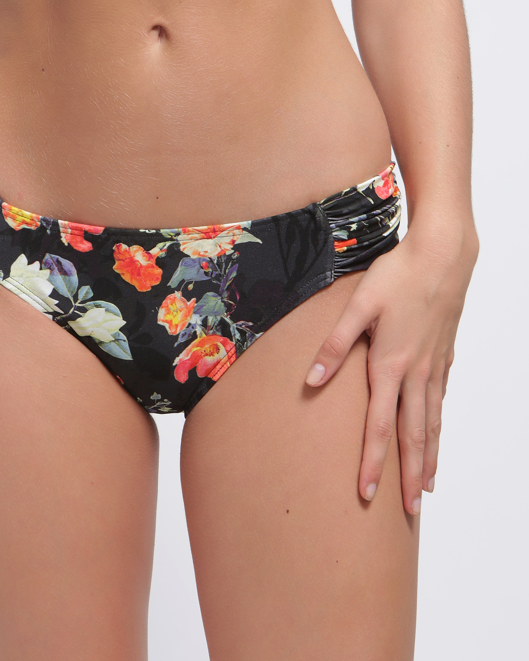 AZURA DOLCE Gathered Sides Bikini Bottom Dark floral SS30788 - View1