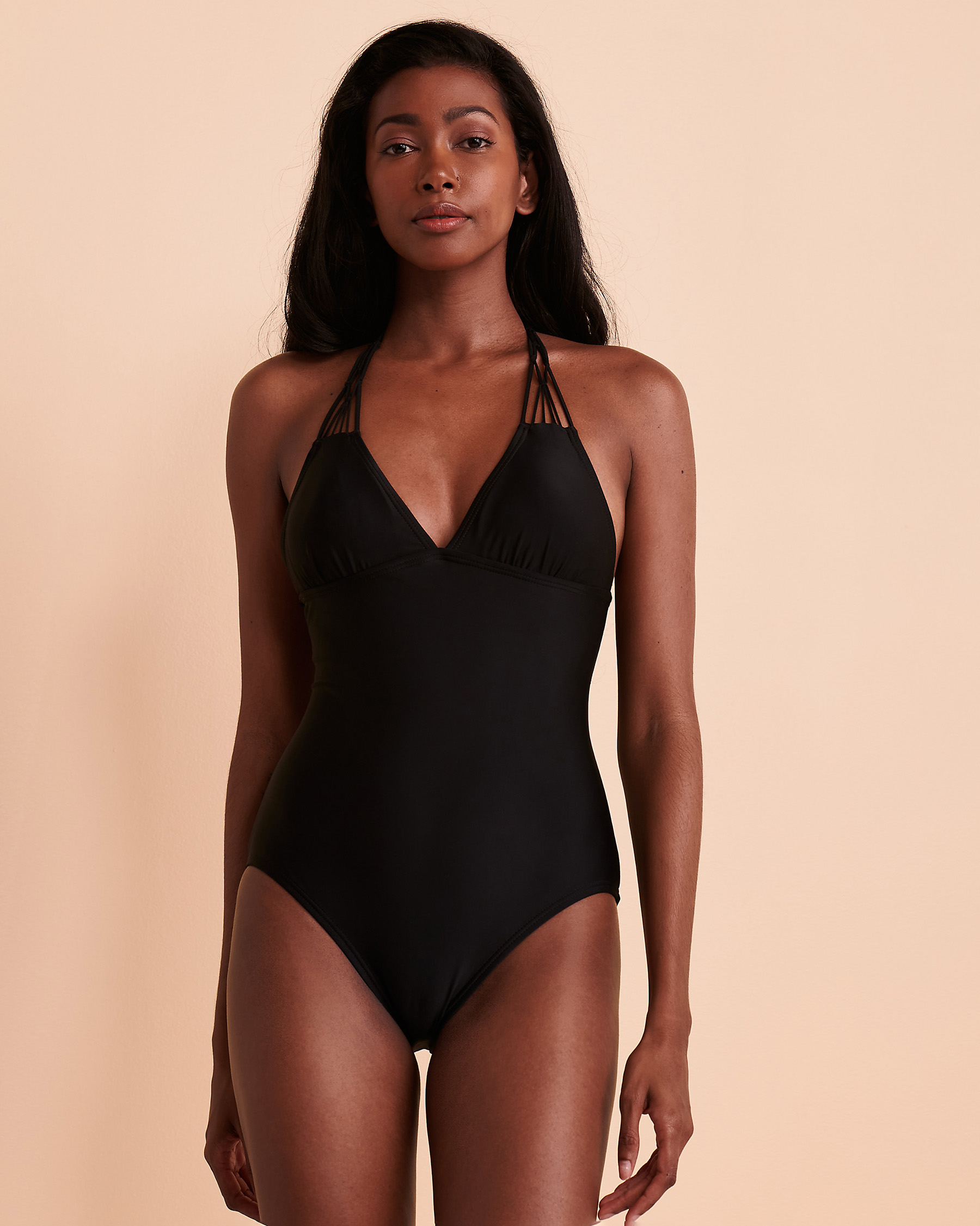 TRIMERA - BV PRIVATE LABEL ARTISAN Plunge One-piece Swimsuit Black BV80148 - View1
