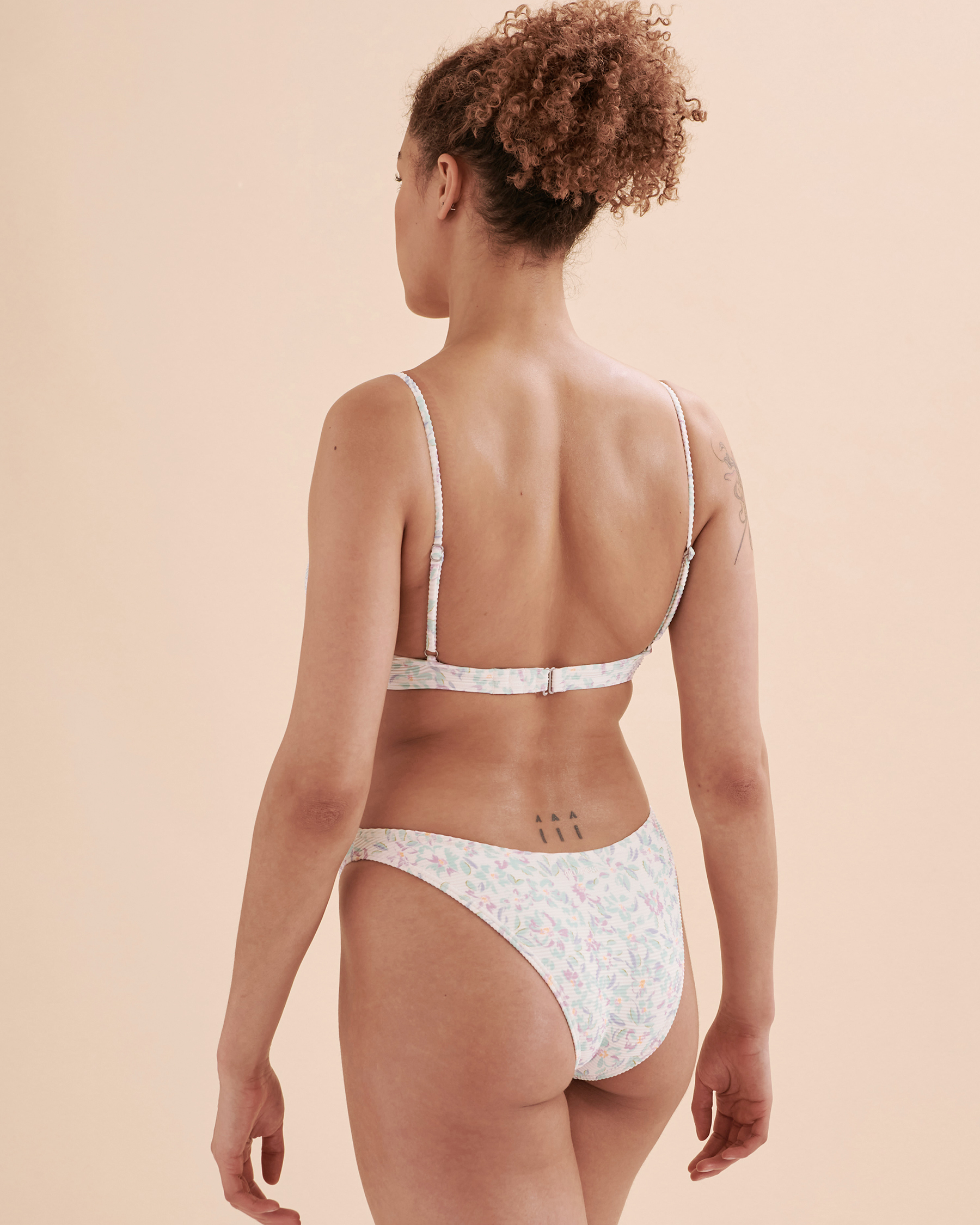 BILLABONG Sweet Oasis Tanlines Plunge Bikini Top Pastel Print ABJX300727 - View5