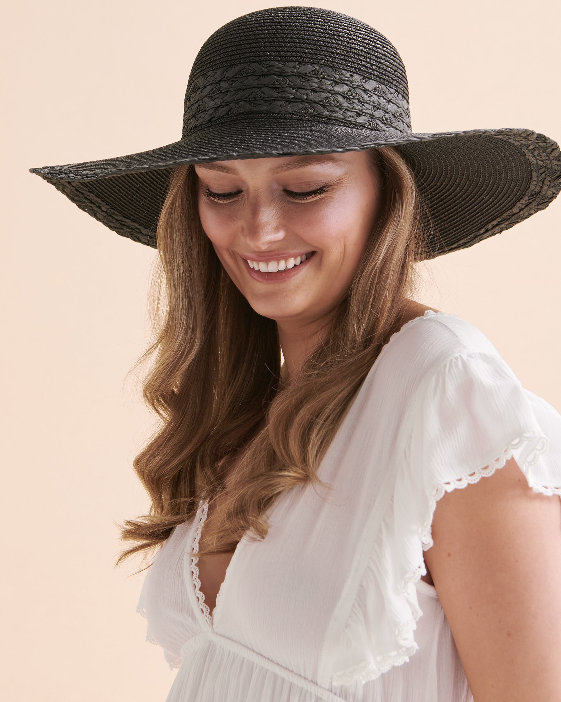 Chapeau Paille Femme Brim Wide Chapeaux De Paille pour Femmes Chapeau De  Plage en Papier Pliable Chapeaux De Soleil Chapeau De Scène-3_One_Size :  : Mode