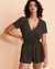 TROPIK Short Sleeve Romper Black and white stripes 02300030 - View1