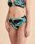 BAKU Bas de bikini taille mi-haute Feuilles bleues PANT632DOM - View1