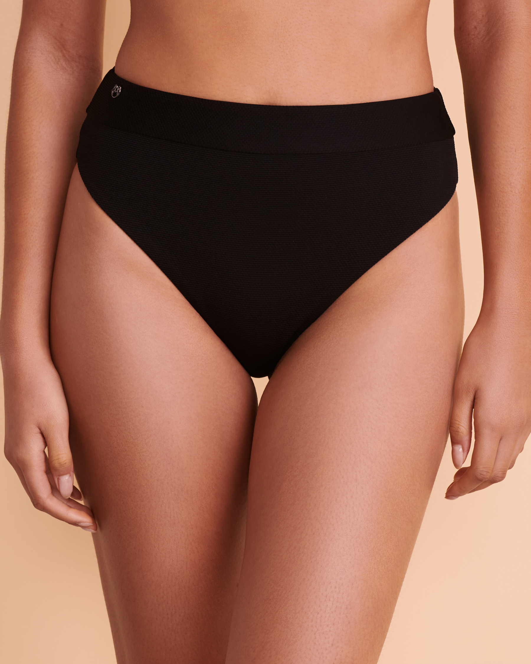 MAAJI Bas de bikini taille haute réversible Suzy Q BLACK ORCHID Noir 3075SCC011 - Voir1