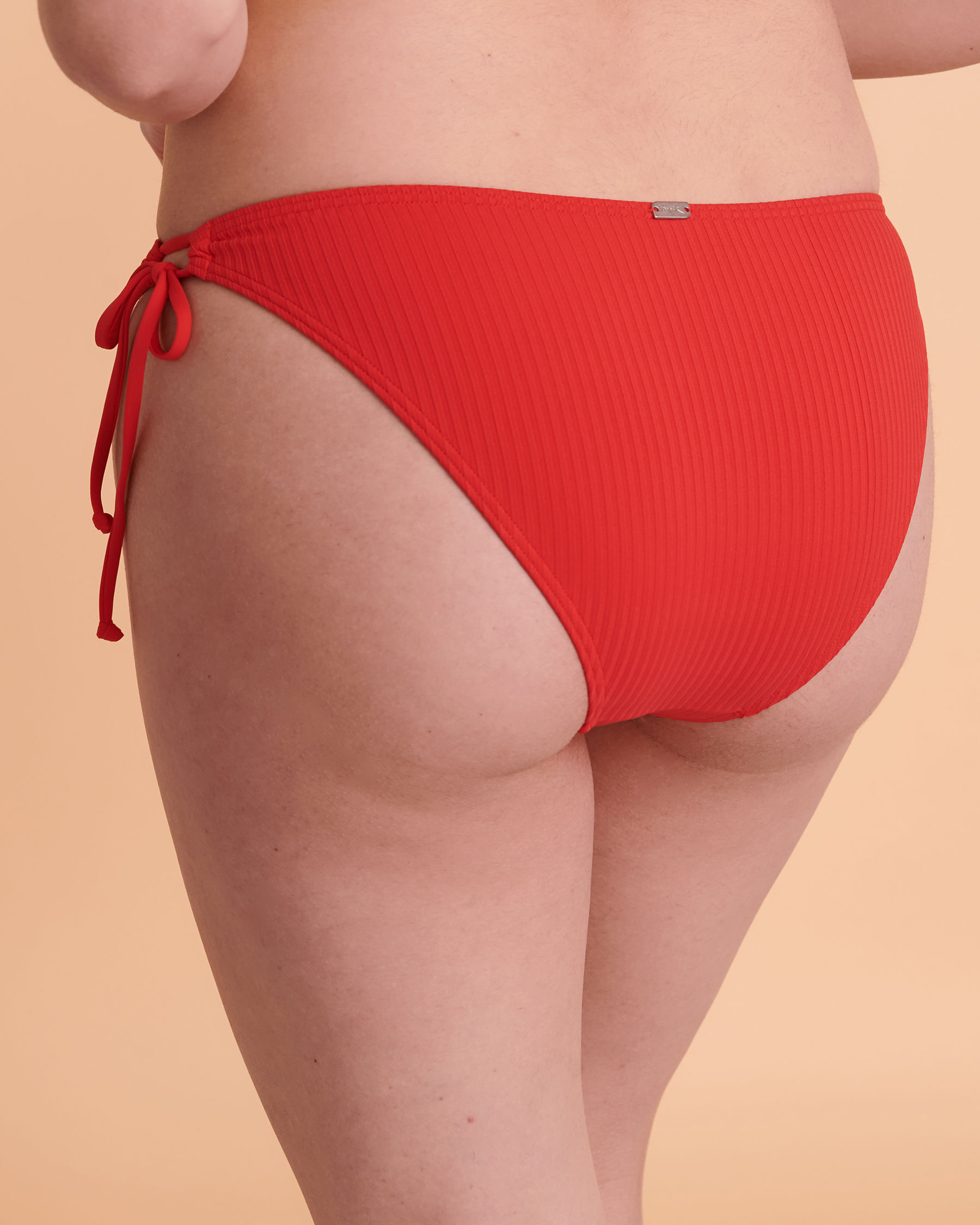 TROPIK FLAT RIB Brazilian Bikini Bottom Red 01300021 - View2