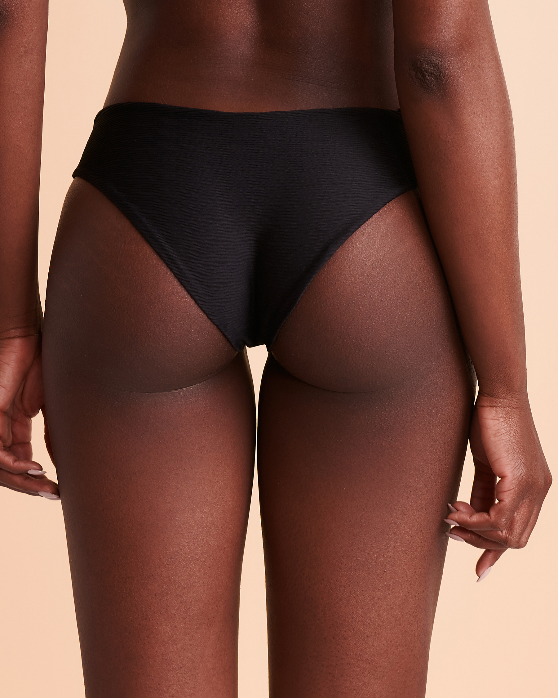 MALAI TEXTURED Paramount Bikini Bottom Black B01071 - View2