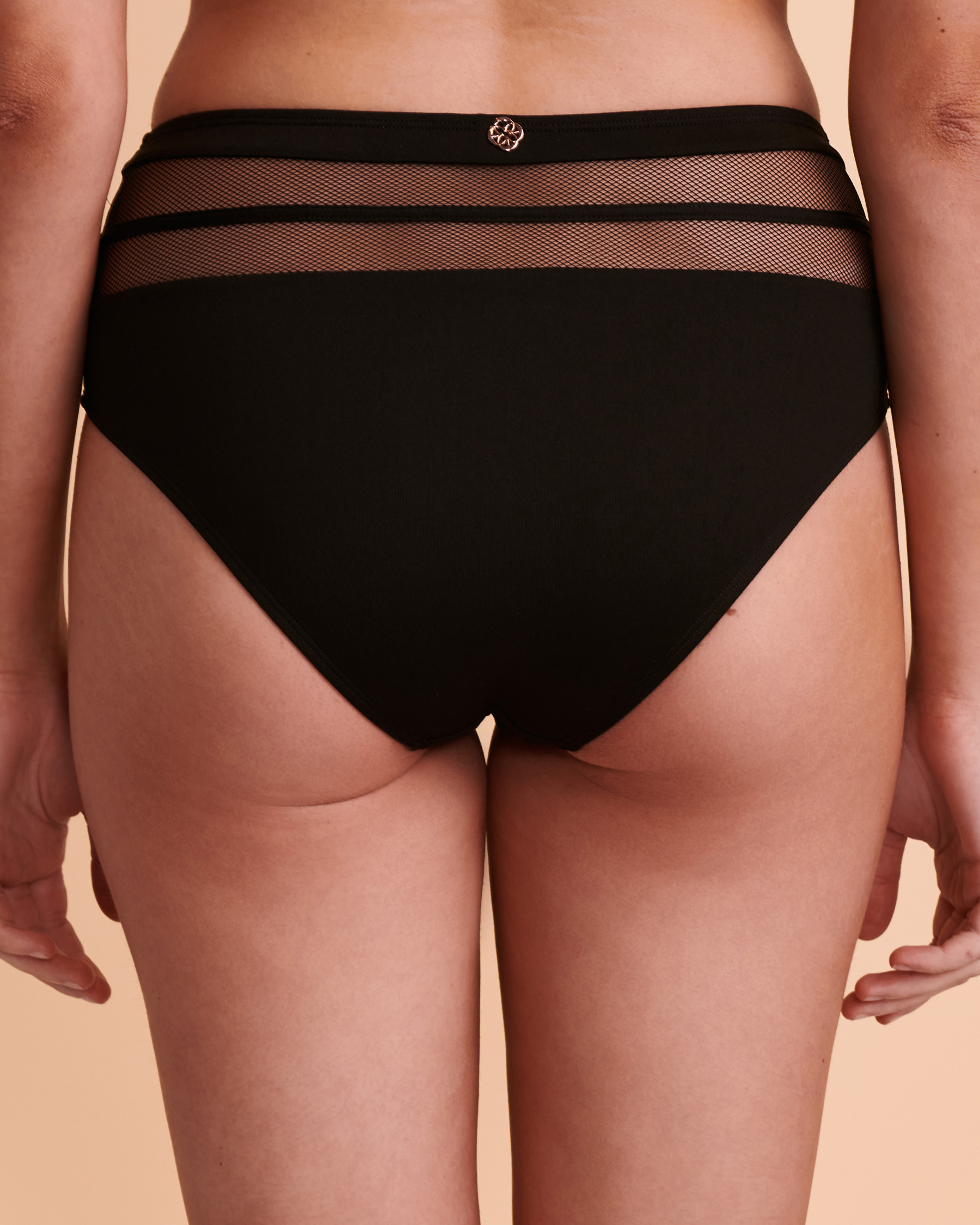 Women's Mesh High Waist Bikini Bottom - Shade & Shore™ Black XS