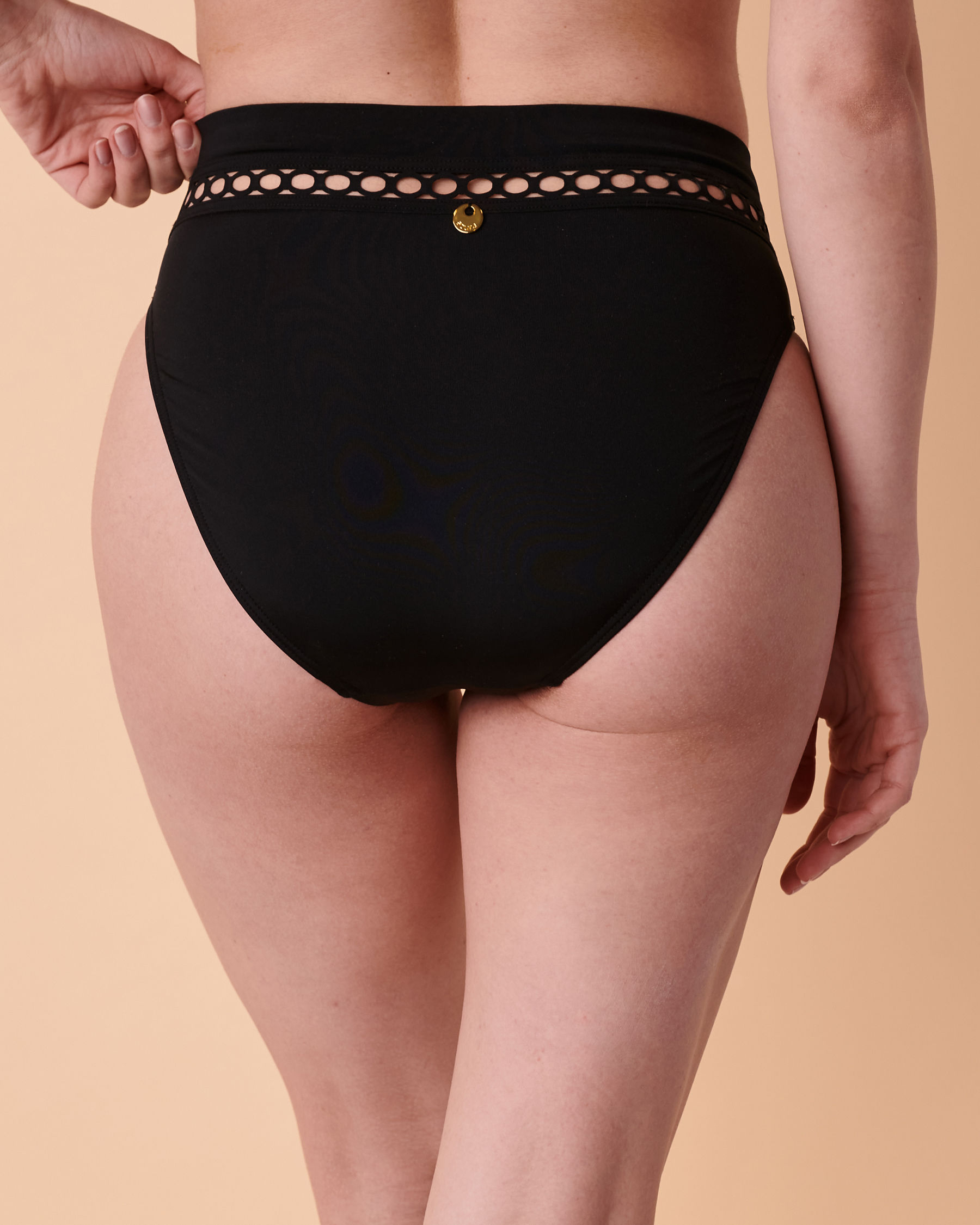 AZURA BACI High Waist Bikini Bottom Black SS31104 - View3