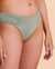 TURQUOISE COUTURE SOLID Ruched Bikini Bottom Sage 01300053 - View1