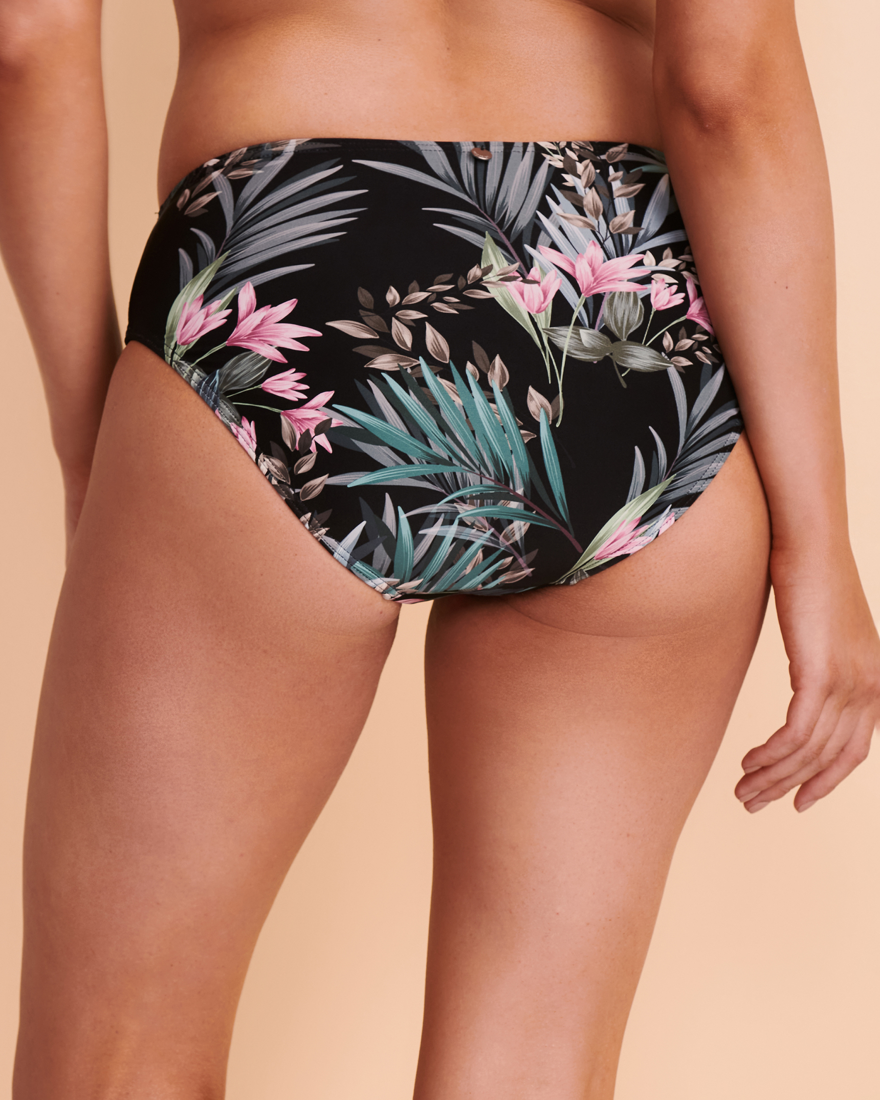 AZURA SOFIA Mid Rise Bikini Bottom Black floral SS31230 - View2