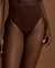 VITAMIN A Bas de bikini taille haute Sienna ECORIB Chocolat 814BF - View1