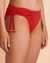 BLEU ROD BEATTIE Bas de bikini bande de taille plissée GLAM STAND Rouge RBGS22505H - View1