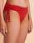 BLEU ROD BEATTIE Bas de bikini bande de taille plissée GLAM STAND Rouge RBGS22505H - View1