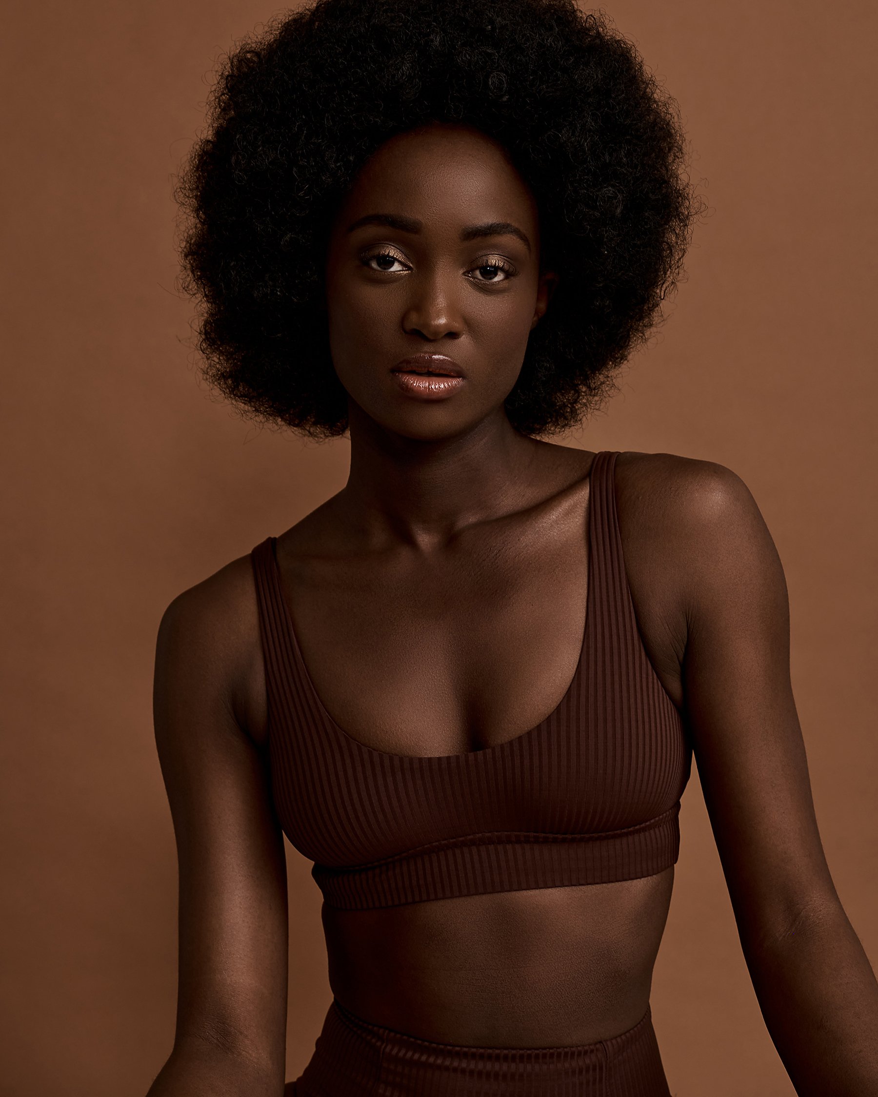 VITAMIN A ECORIB Sienna Bralette Bikini Top - Chocolate