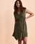 TURQUOISE COUTURE Button-down Sleeveless Dress Dark green 02300036 - View1