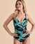 BAKU D Cup One-piece Swimsuit Blue leafs M742DOM - View1