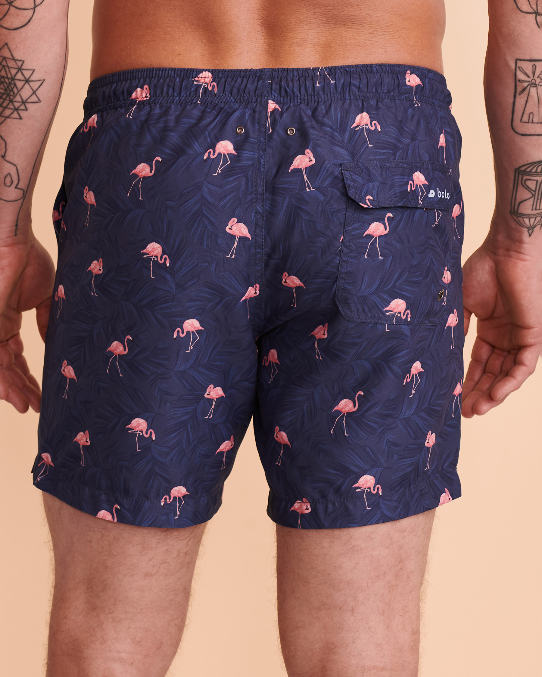 Cabo 6.5 Navy Flamingos Swim Trunks