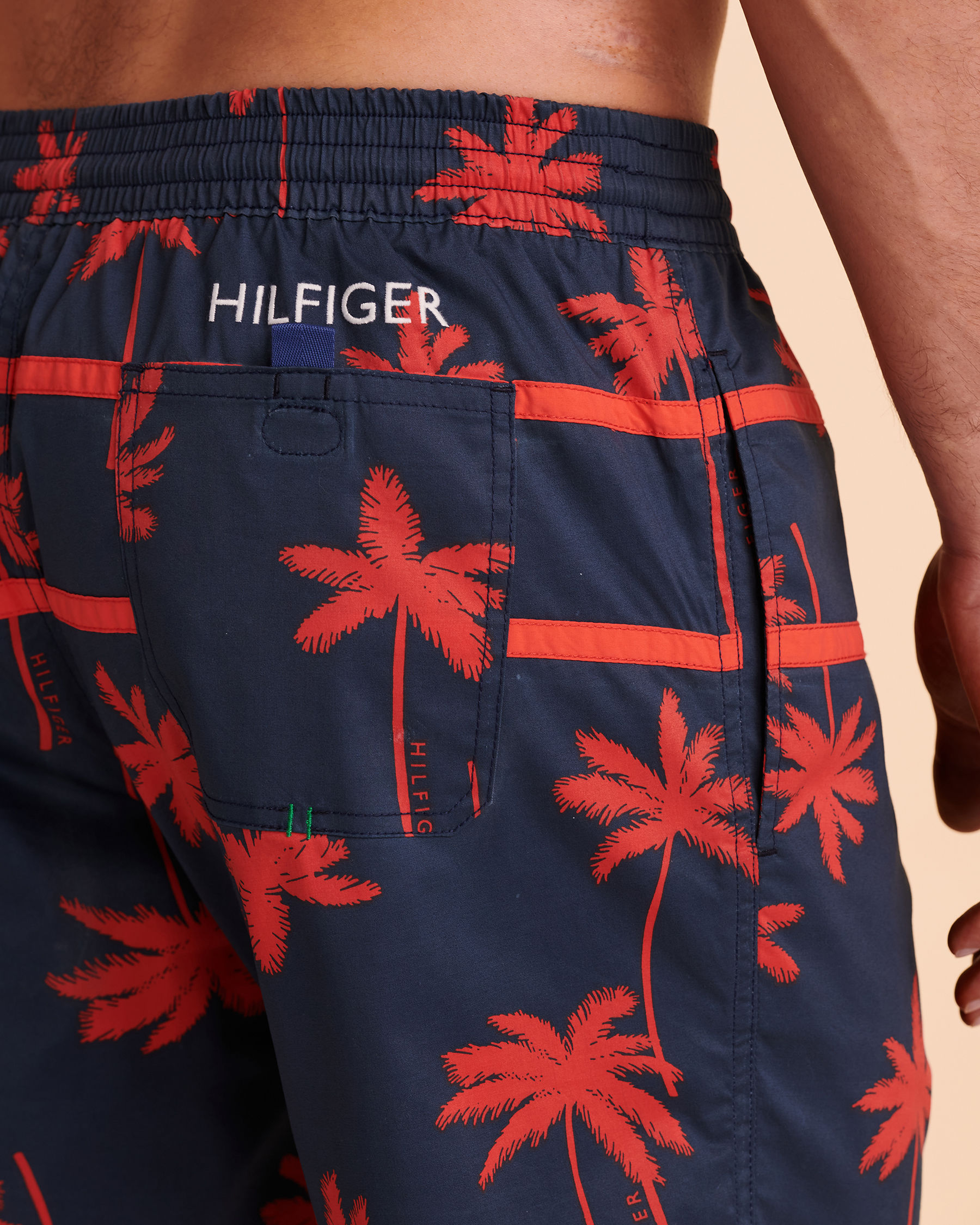 TOMMY HILFIGER SALUDA PALM Volley Swimsuit Blue with red prints 8853210 - View2