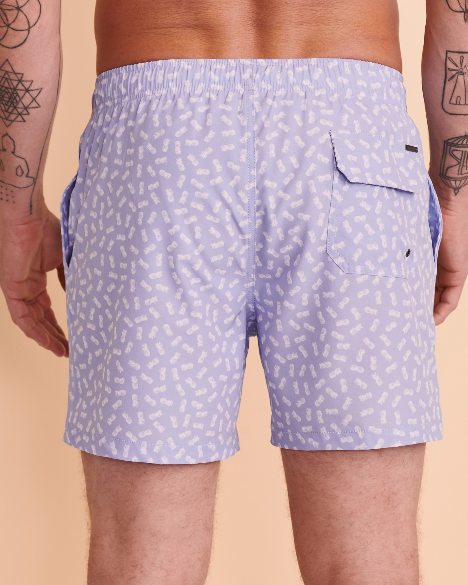 VINTAGE SUMMER PINEAPPLE Volley Swimsuit Lavender print V70513 - View3