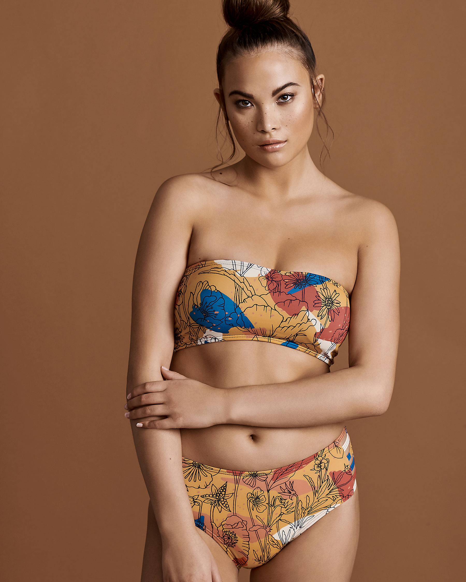 AKELA SURF Bandeau Bikini Top Mustard Bikini Village