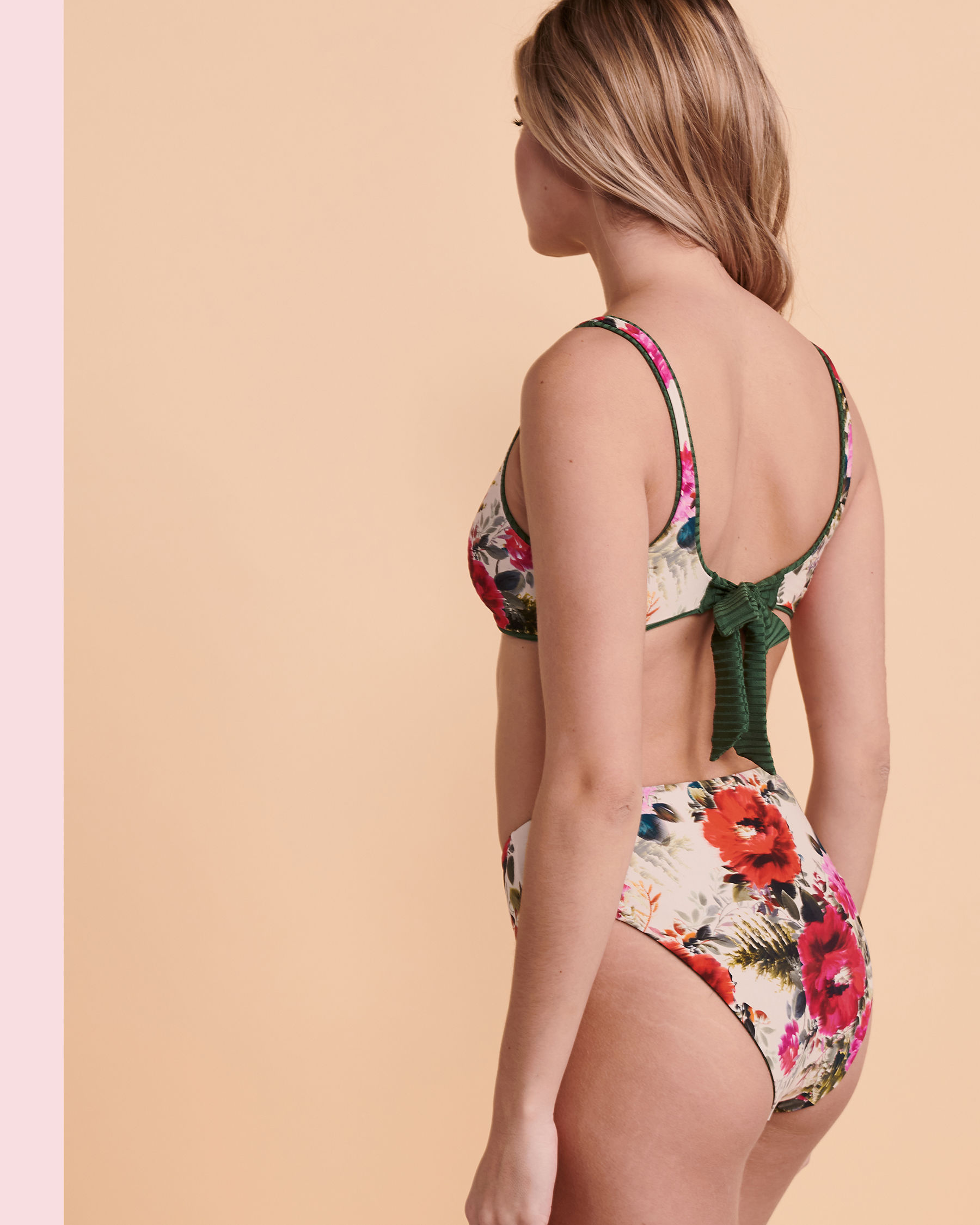 PQ Swim EMERALD Drew Reversible Knotted Bikini Top Reversible print EME-334H - View4
